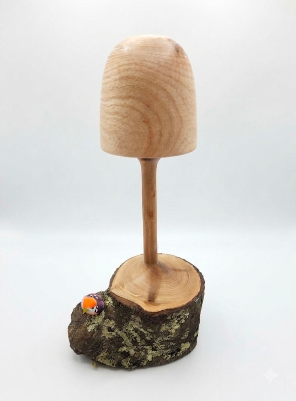 Artisan Folk Art Wood-Turned Decorative Mushroom Sculpture Sign Peter Guglielmo